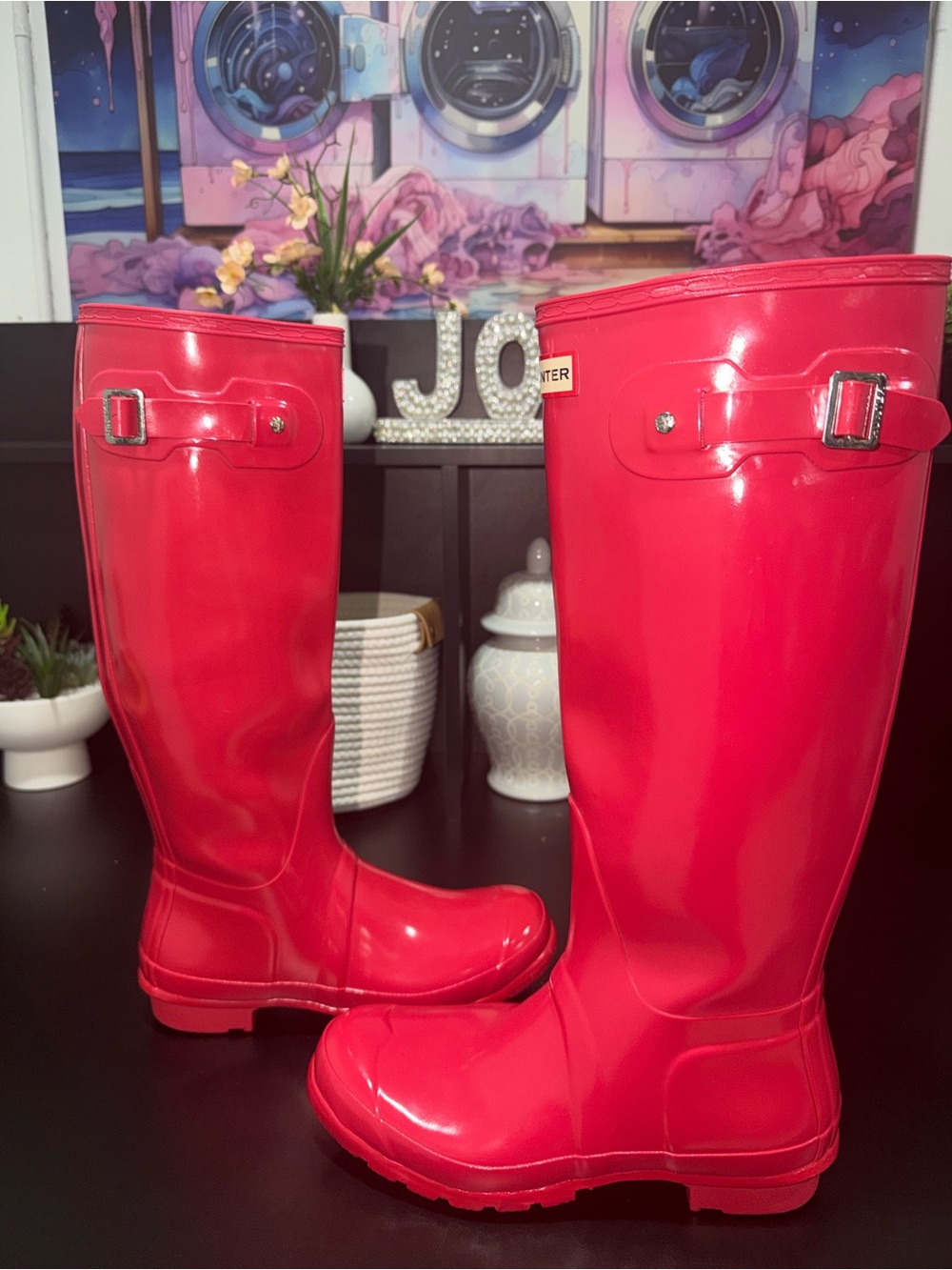 Red Rain Boots
